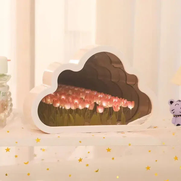 Cloud Mirror Tulip Flower Night Light